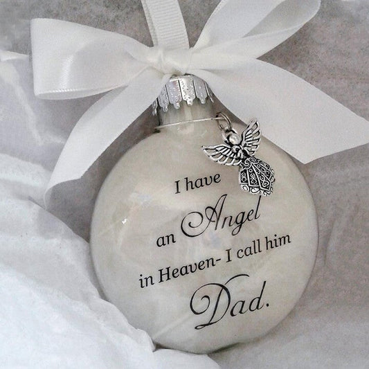 🎅Christmas Ornaments Feather Ball👼Angel In Heaven Memorial Ornament