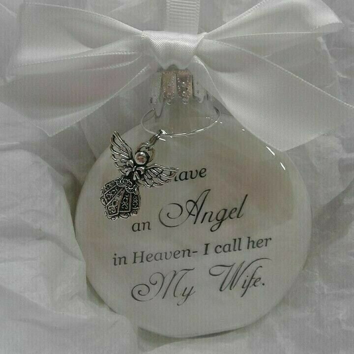 🎅Christmas Ornaments Feather Ball👼Angel In Heaven Memorial Ornament