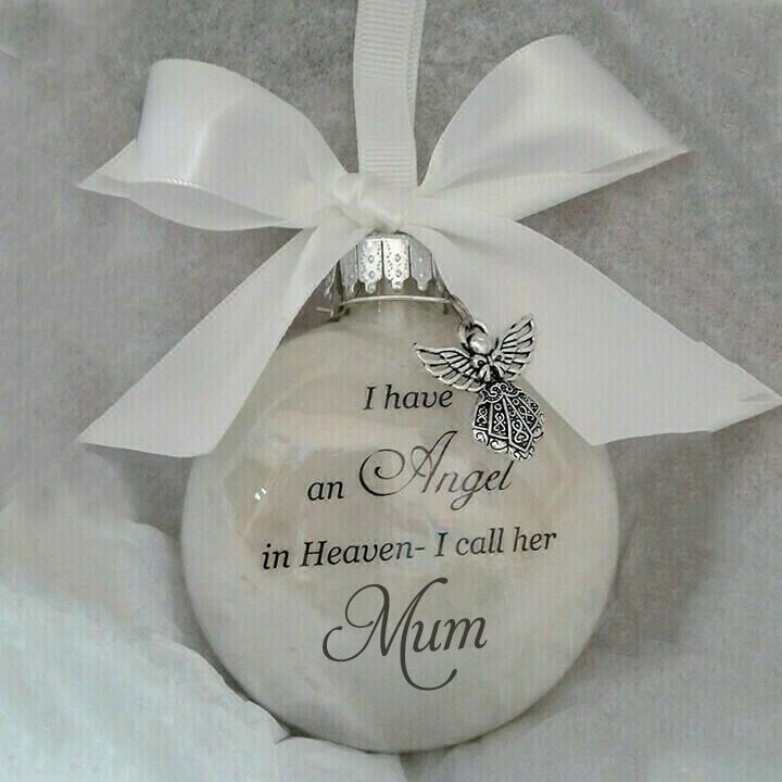 🎅Christmas Ornaments Feather Ball👼Angel In Heaven Memorial Ornament