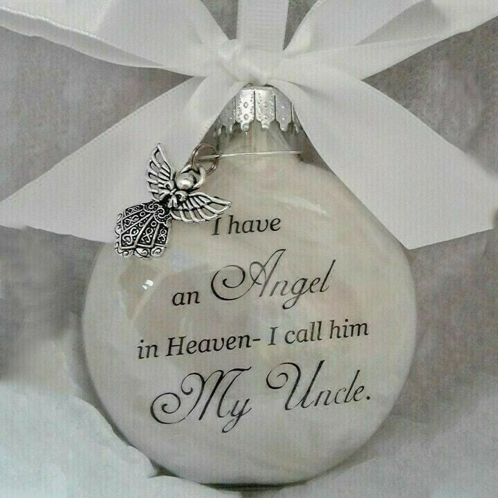 🎅Christmas Ornaments Feather Ball👼Angel In Heaven Memorial Ornament