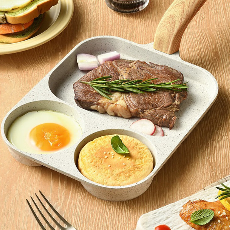 🍳 Koekenpan met drie afzonderlijke vakken