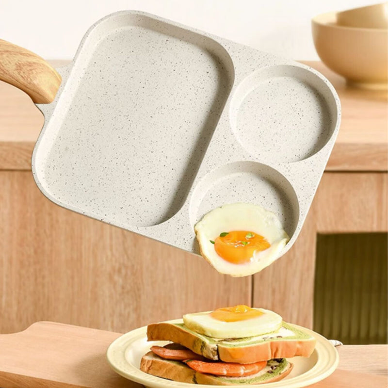 🍳 Koekenpan met drie afzonderlijke vakken
