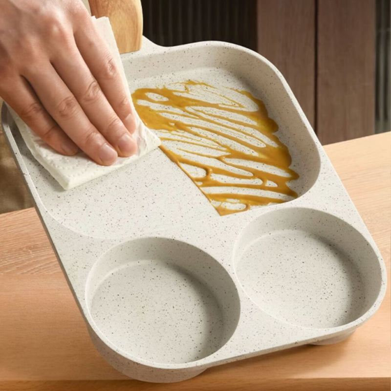 🍳 Koekenpan met drie afzonderlijke vakken