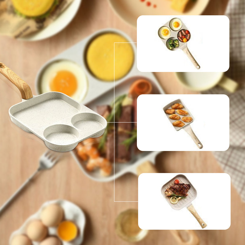 🍳 Koekenpan met drie afzonderlijke vakken