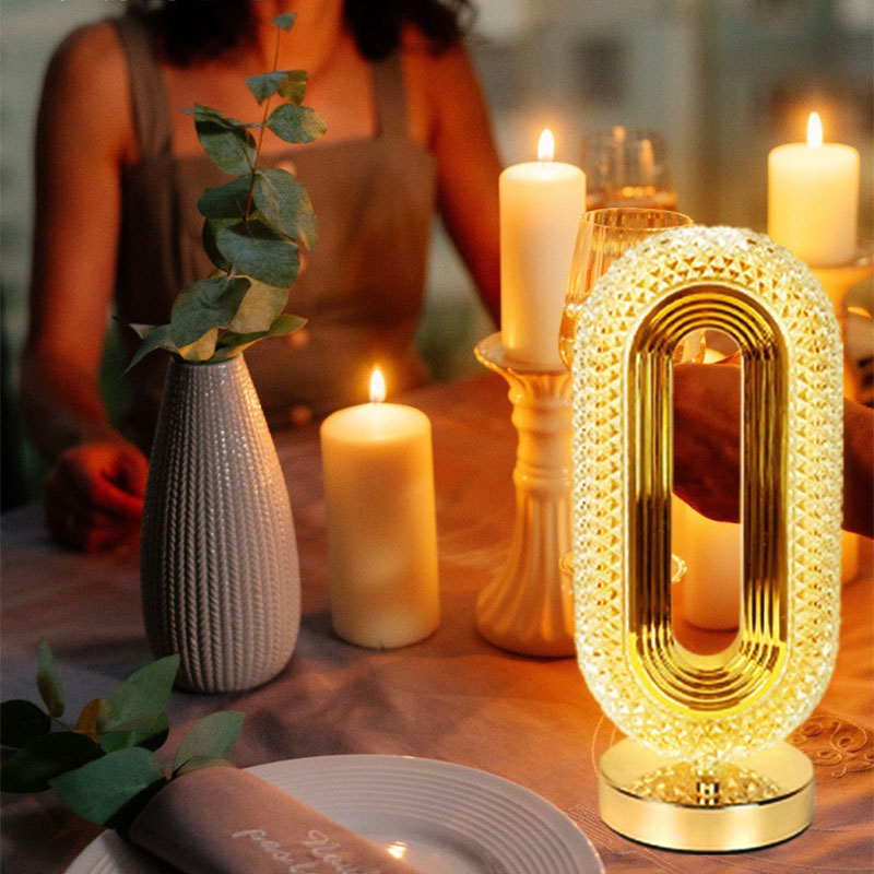 Creative Luxury Oplaadbare Touch Light Kristallen Tafellamp