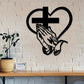 ✝️Décoration Murale Chrétienne Cœur-Croix - Alliage Métallique Élégant, Symbole de Foi et d'Amour - Installation Facile, Idée Cadeau Significative