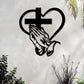 ✝️Décoration Murale Chrétienne Cœur-Croix - Alliage Métallique Élégant, Symbole de Foi et d'Amour - Installation Facile, Idée Cadeau Significative