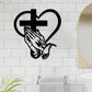 ✝️Décoration Murale Chrétienne Cœur-Croix - Alliage Métallique Élégant, Symbole de Foi et d'Amour - Installation Facile, Idée Cadeau Significative