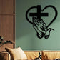 ✝️Décoration Murale Chrétienne Cœur-Croix - Alliage Métallique Élégant, Symbole de Foi et d'Amour - Installation Facile, Idée Cadeau Significative