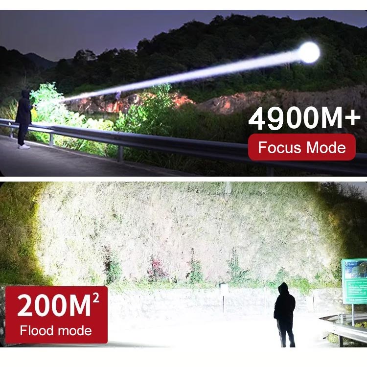Krachtige Zoombare LED Zaklamp 7500 Lumen - Waterdicht IPX7 | USB-C Oplaadbaar + Powerbank | 50% Korting