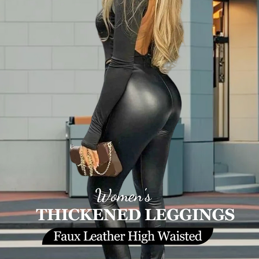 Dames Hoge Taille Dikke Imitatieleren Legging