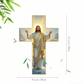 Retro wanddecoratie met Jezus Christus-kruis