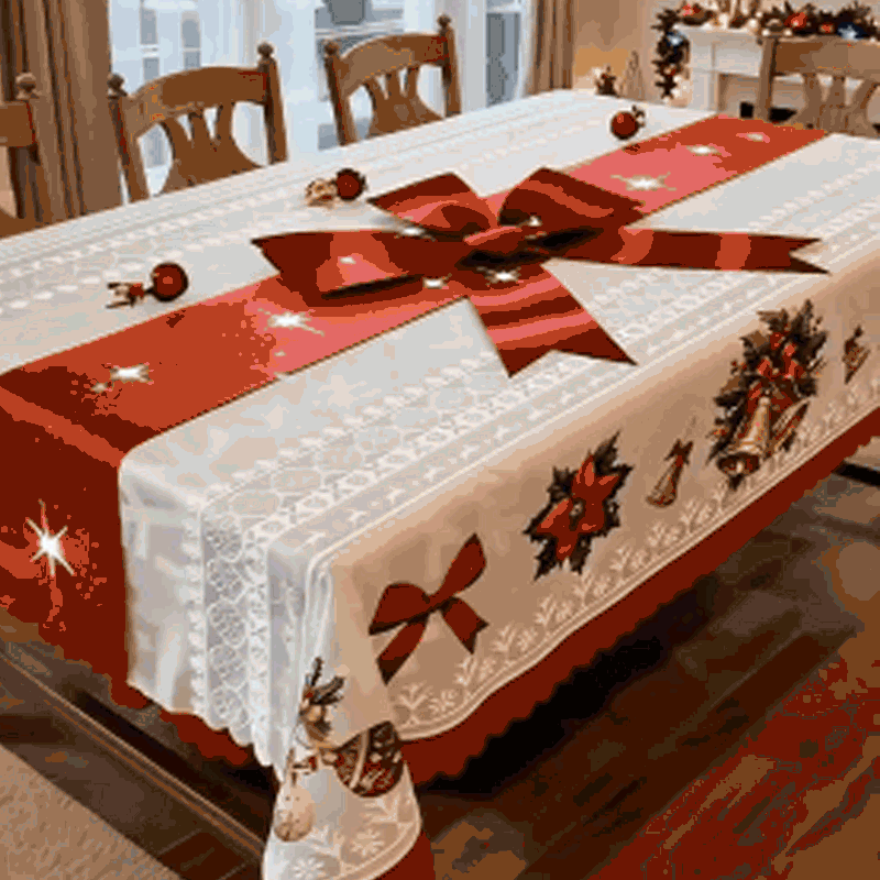 🎄 40% KORTING VOOR BEPERKTE TIJD! 🎁 Stijlvolle Tafelkleed met Kerstprint – Vlekbestendig, Kreukvrij, Makkelijk Schoon te Maken ✨