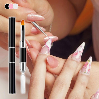 Dubbelzijdige nagelkunstkwast met spatel