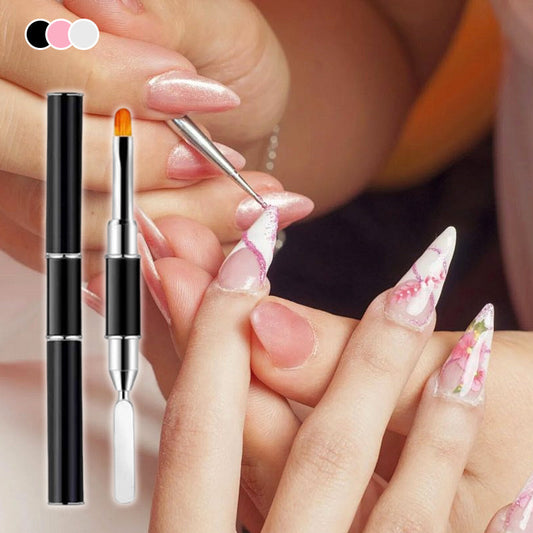Dubbelzijdige nagelkunstkwast met spatel