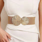 Dames vintage elastische riem met gouden gesp