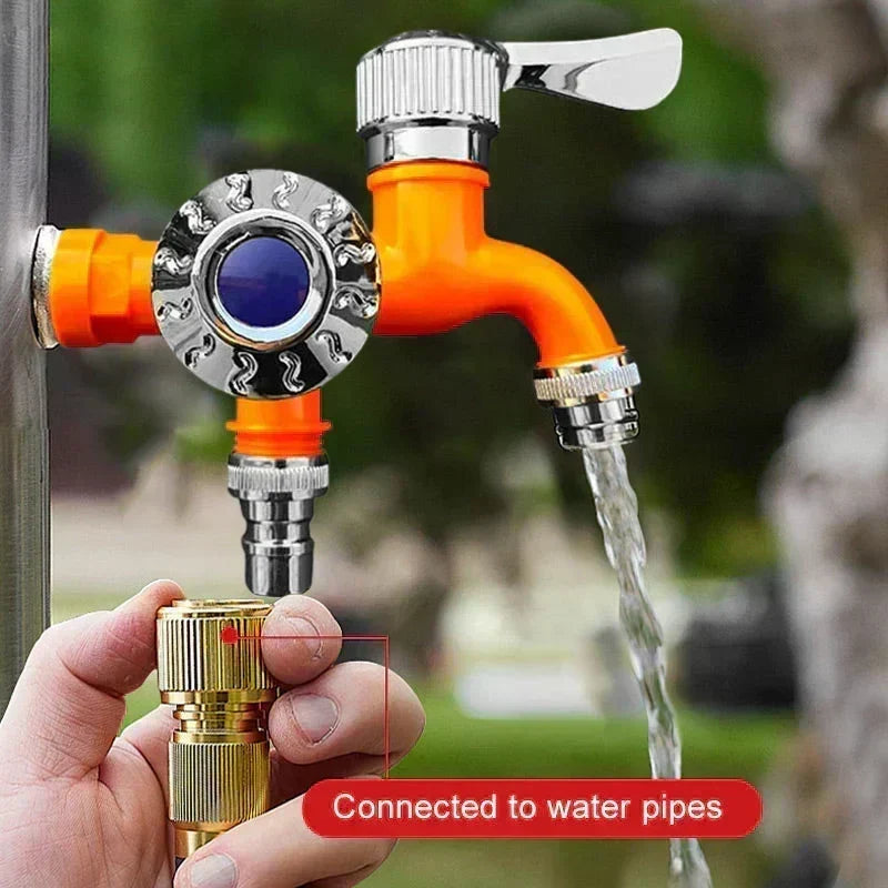 Dubbele Waterkraan met 2 Uitgangen – Onafhankelijke Bediening & Vorstbestendig