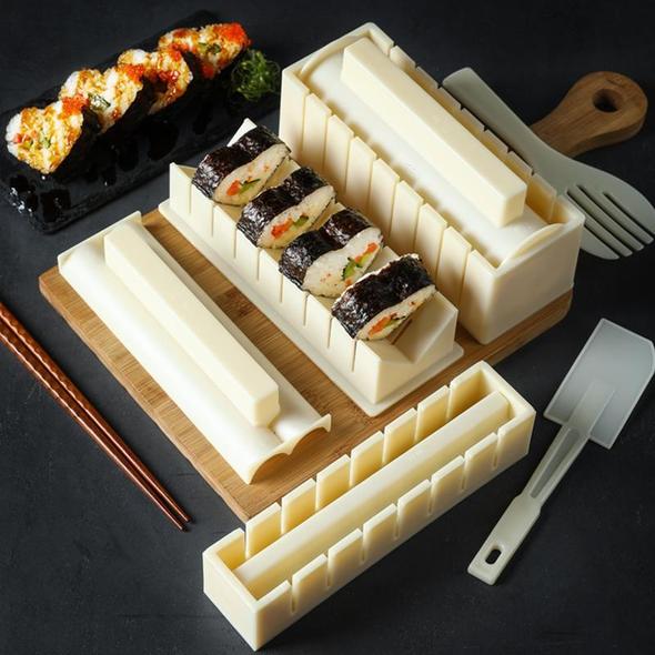 🍣 Sushi Vormset — 10-Delig, BPA-Vrij & Vaatwasmachinebestendig, Perfecte Sushi Thuis ✨