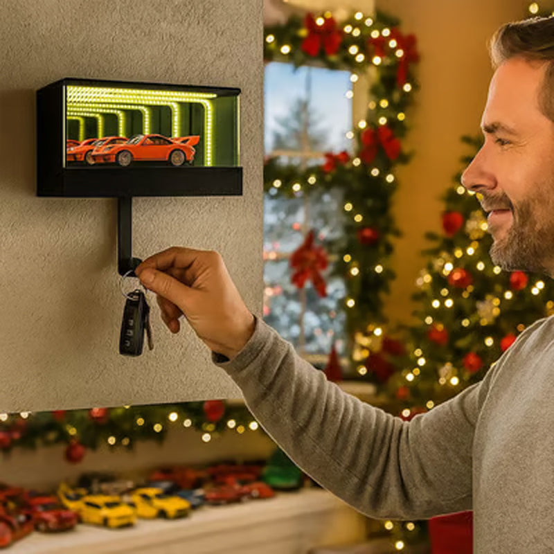 Infinity Mirror LED Garage Key Holder