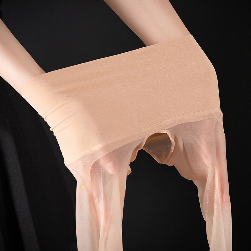 ✨Koop 1 Krijg 1 Gratis✨ Hoge Taille Glanzende Open-Kruis Panty