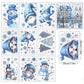 Glitterende Kerstraamstickers 9-delige Set
