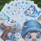Glitterende Kerstraamstickers 9-delige Set