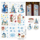Glitterende Kerstraamstickers 9-delige Set