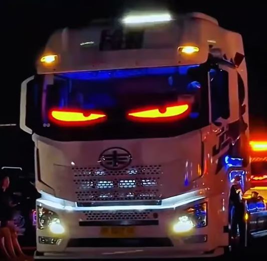 Kleurrijke LED Oogenlamp voor Autoruiten - Flexibel Soft Screen met App Bediening