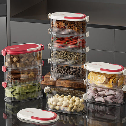 🔥50% korting!🌶️Multi-laags Afgesloten Specerijen Organizer – Luchtdicht, stijlvol & ruimtebesparend voor elke keuken!🧂✨