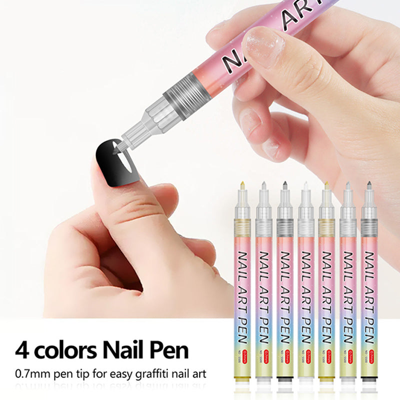🎁Kerstcadeau! 50% Korting op 12-Kleurige Professionele Nail Art Penset – Ultraprecieze 0,7 mm Punt & Snel Droogend ✨💅