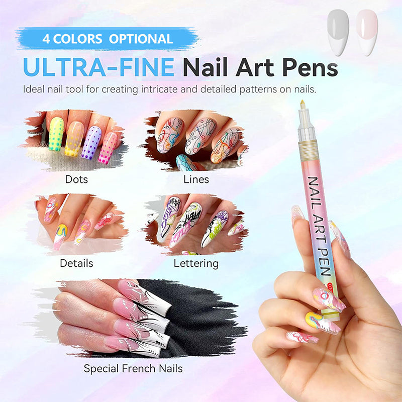 🎁Kerstcadeau! 50% Korting op 12-Kleurige Professionele Nail Art Penset – Ultraprecieze 0,7 mm Punt & Snel Droogend ✨💅