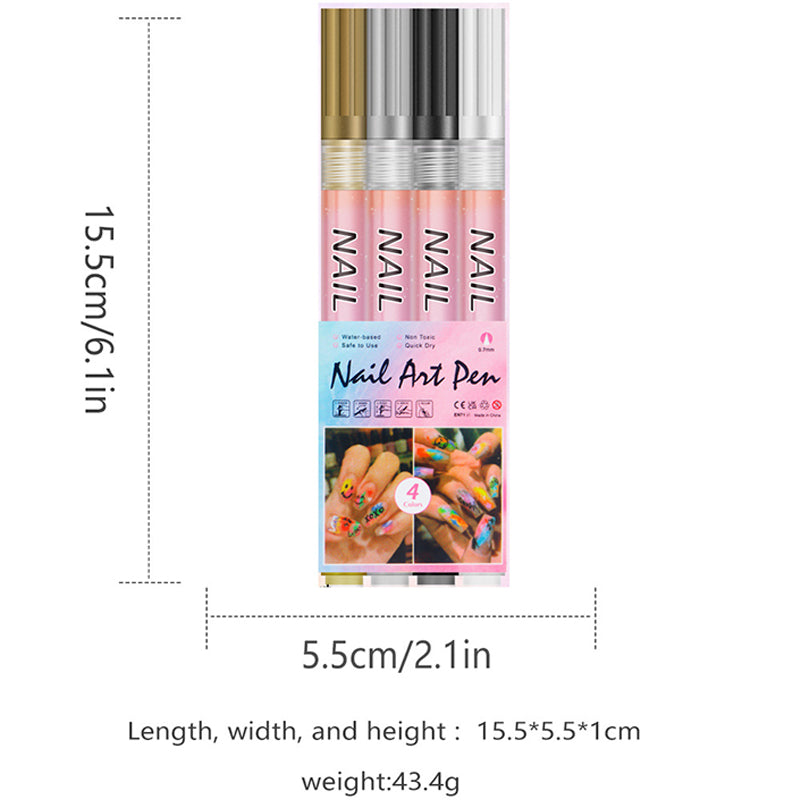 🎁Kerstcadeau! 50% Korting op 12-Kleurige Professionele Nail Art Penset – Ultraprecieze 0,7 mm Punt & Snel Droogend ✨💅