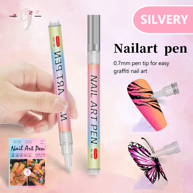 🎁Kerstcadeau! 50% Korting op 12-Kleurige Professionele Nail Art Penset – Ultraprecieze 0,7 mm Punt & Snel Droogend ✨💅