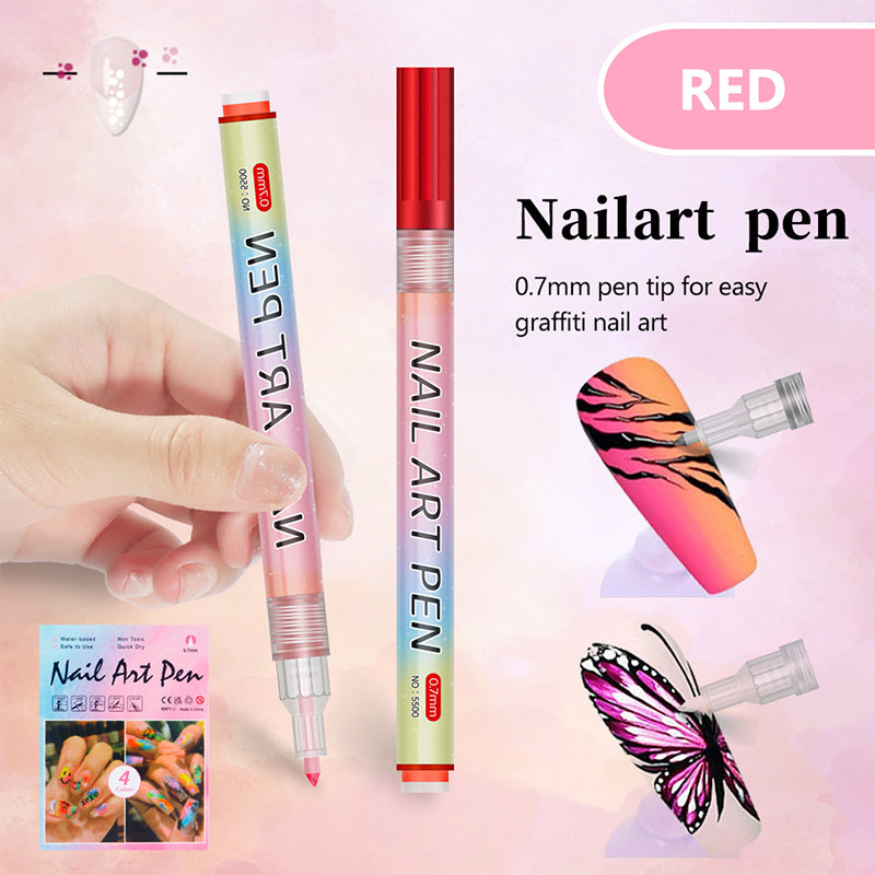 🎁Kerstcadeau! 50% Korting op 12-Kleurige Professionele Nail Art Penset – Ultraprecieze 0,7 mm Punt & Snel Droogend ✨💅