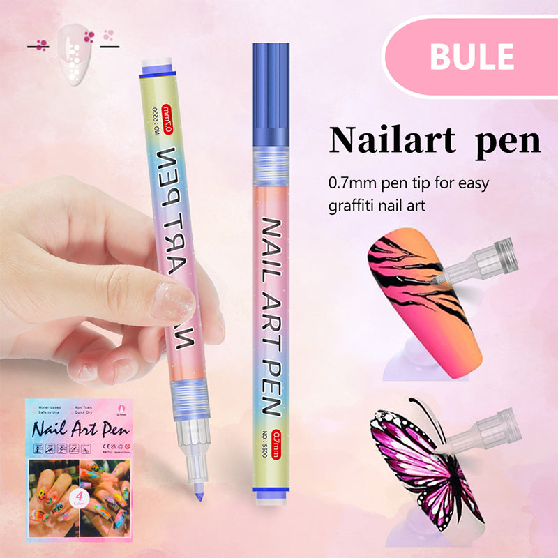 🎁Kerstcadeau! 50% Korting op 12-Kleurige Professionele Nail Art Penset – Ultraprecieze 0,7 mm Punt & Snel Droogend ✨💅