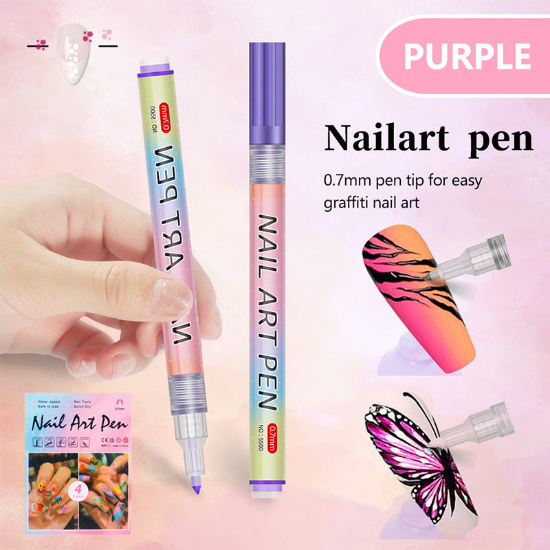 🎁Kerstcadeau! 50% Korting op 12-Kleurige Professionele Nail Art Penset – Ultraprecieze 0,7 mm Punt & Snel Droogend ✨💅
