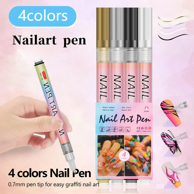 🎁Kerstcadeau! 50% Korting op 12-Kleurige Professionele Nail Art Penset – Ultraprecieze 0,7 mm Punt & Snel Droogend ✨💅