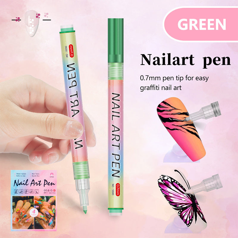 🎁Kerstcadeau! 50% Korting op 12-Kleurige Professionele Nail Art Penset – Ultraprecieze 0,7 mm Punt & Snel Droogend ✨💅