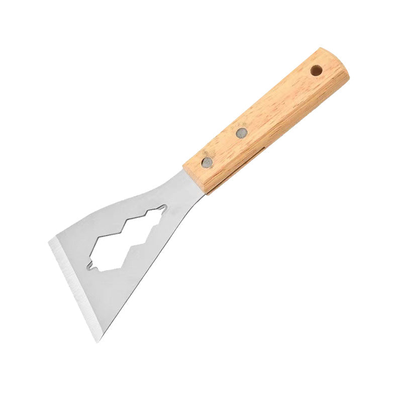 🔧Multifunctioneel Plamuurmes met Houten Handvat! Schraper, Spijkertrekker & Moersleutel in 1! 🛠️✨