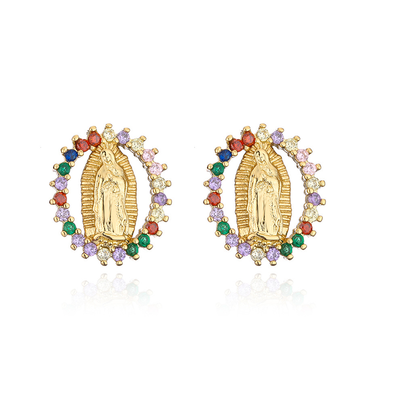 Virgin Mary Sparkling Earrings for Faith & Fashion