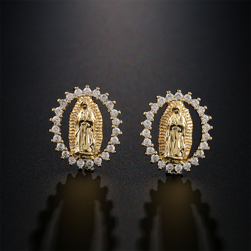 Virgin Mary Sparkling Earrings for Faith & Fashion