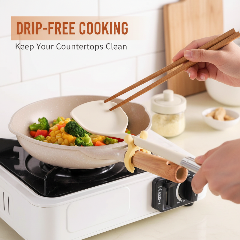 🎄Kerstdeal ALTIJD 50% KORTING!🥄 Multifunctioneel Siliconen Spatelrek voor Pannenhandvatten: Anti-Overkoken + Hittebestendig – Houd Jouw Keuken Schoon！