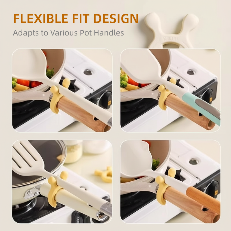 🎄Kerstdeal ALTIJD 50% KORTING!🥄 Multifunctioneel Siliconen Spatelrek voor Pannenhandvatten: Anti-Overkoken + Hittebestendig – Houd Jouw Keuken Schoon！