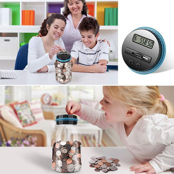 ❄️Zomerfresh 50% Korting!📦Digitale munttellende spaarpot – automatische LCD-spaarpot voor Britse ponden of euromunten, 1,8 L