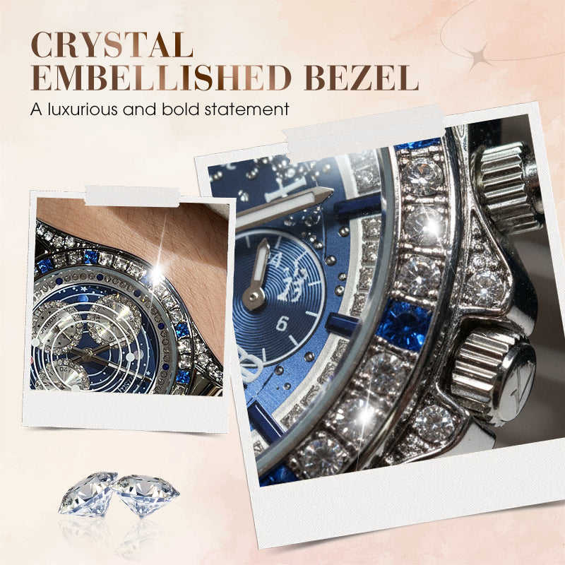 🌟TINAIBIN Twaalf Dierenriem & Sterrenhemel Diamant Automatisch Skelet Horloge voor Heren⌚✨