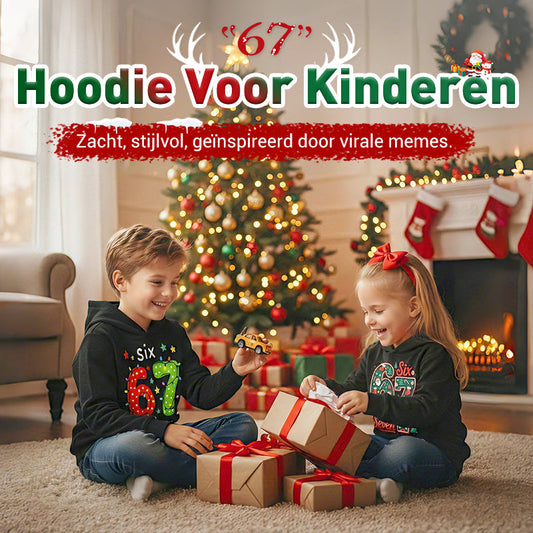 🎅🎄 "67" hoodie voor kinderen – Zacht, trendy en geïnspireerd door de virale meme ⛄👕