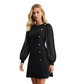 Elegante jurk met lange mouwen en asymmetrisch knoopdetail
