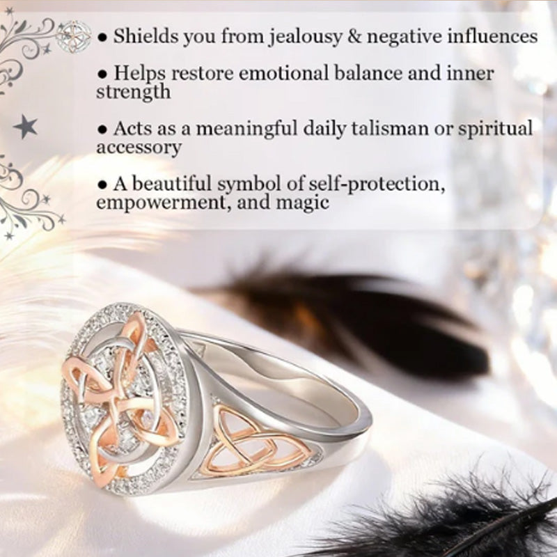💖Elegant 2-Tone Celtic Knot Zircon Ring