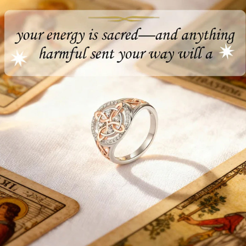 💖Elegant 2-Tone Celtic Knot Zircon Ring