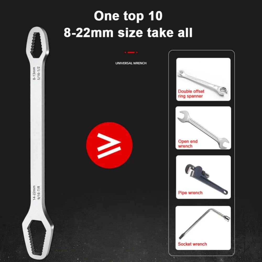 🌈🔧 Universele Moersleutel 8-22 mm Ontvang GRATIS een Universele Moersleutel 3-17 mm! 💪